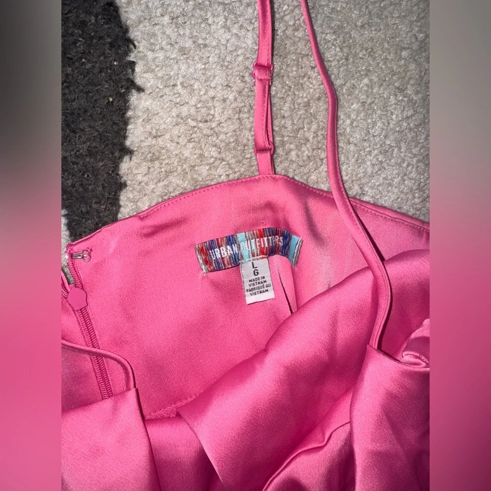 Urban Outfitters Pink Satin Slip Dress - Picture 3 of 11